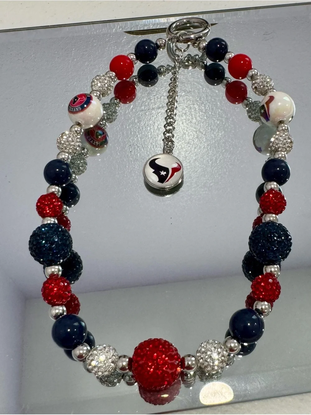 New Houston Texans Crystal Beaded Phone Chain